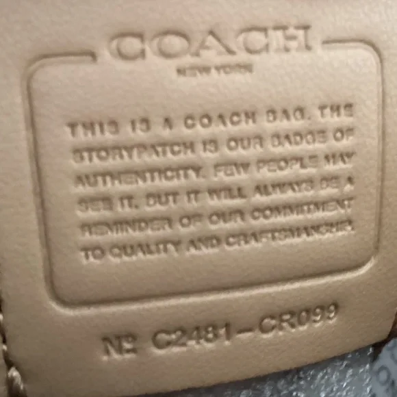 Coach Teri Silver/Taupe/Beige Smooth Leather Shoulder Crossbody Bag CR099 NWOT - Picture 11 of 16